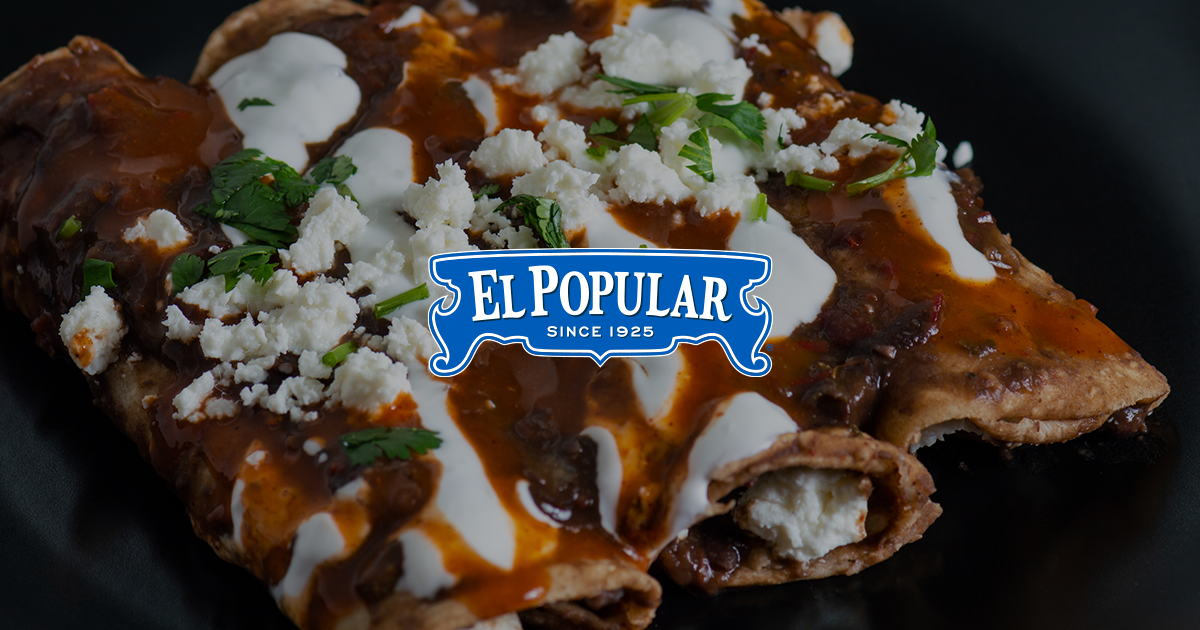 Vegetarian Mole Enchiladas El Popular