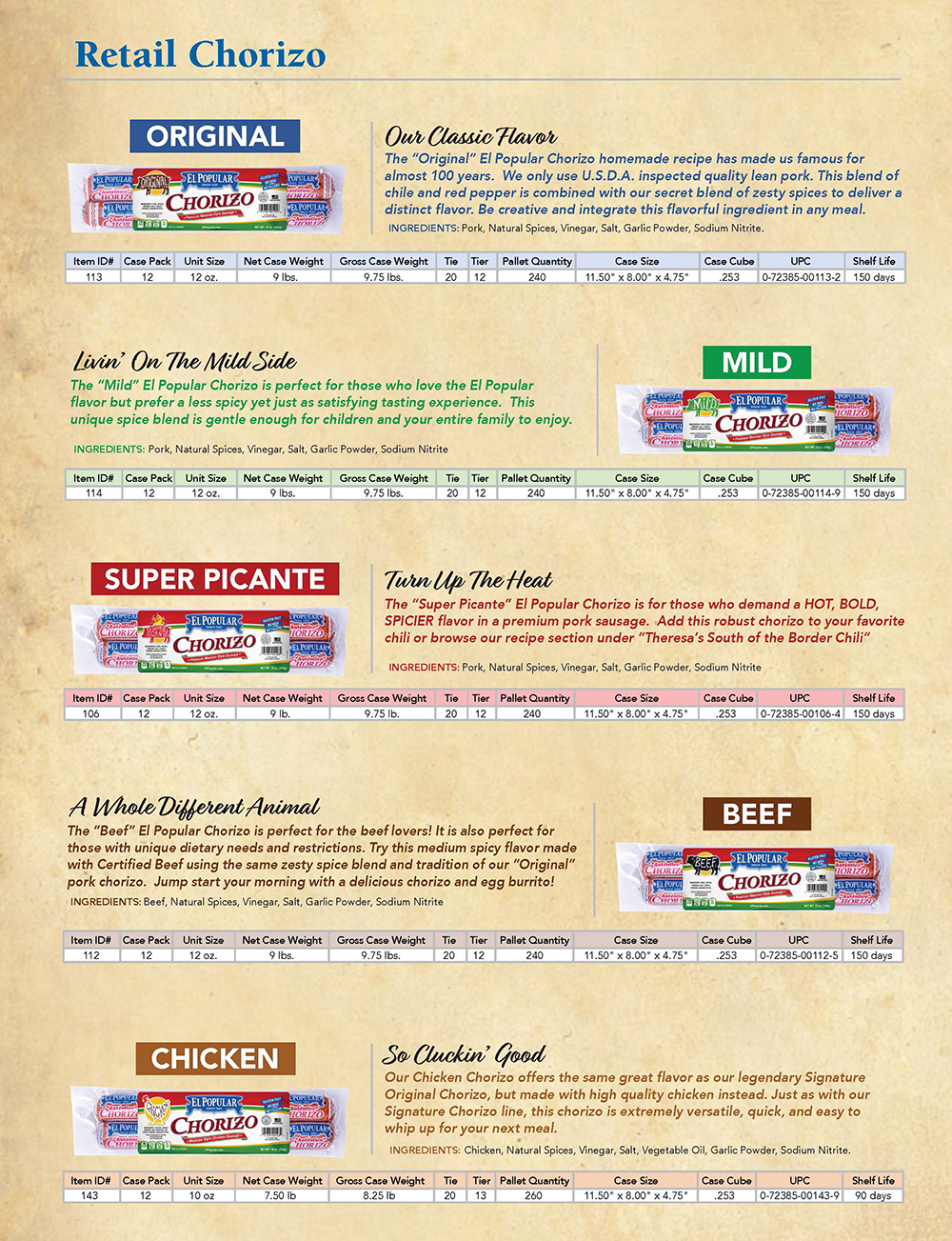 El Popular food service brochure page 3