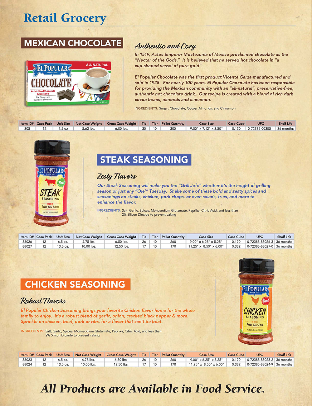 El Popular food service brochure page 6