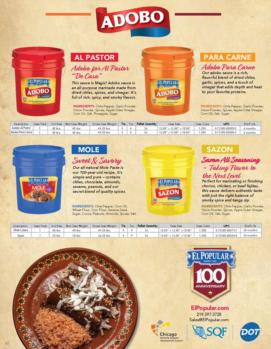 El Popular food service brochure page 4